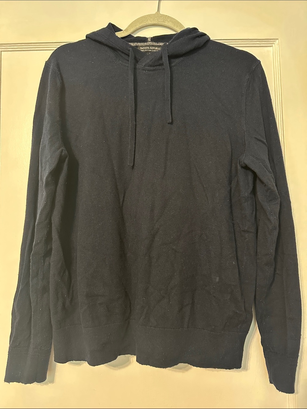 Banana Republic Dark Navy Hooded Knit Pullover - Pina Cotton Cashmere